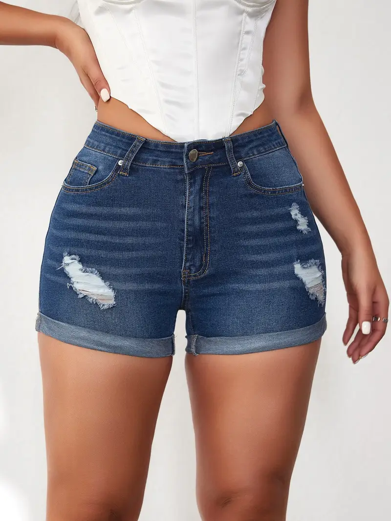 Denim High-Waisted Shorts