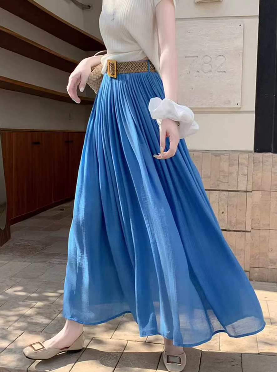 High-Waisted Pleated Skirt